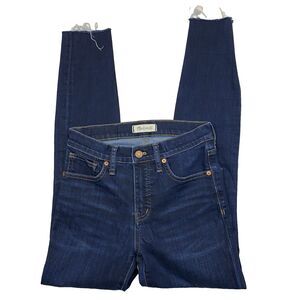 Madewell Jeans Womens 9" High Rise Skinny Jeans 25x27 Raw Hem Dark Wash